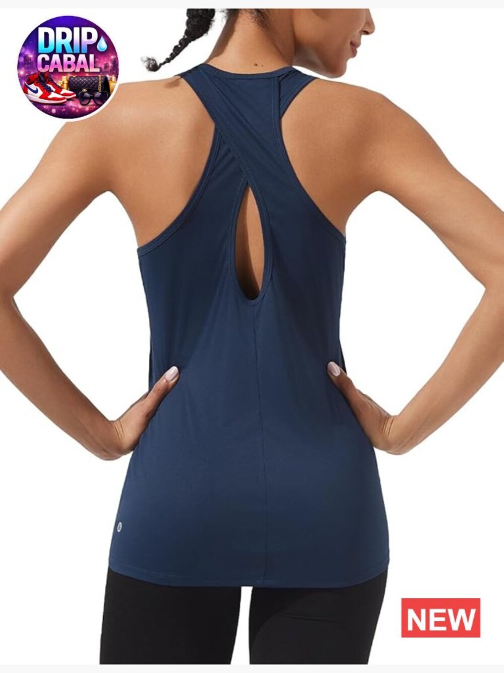 Open Back Racerback Workout Tank Top Sleeveless UPF50+ Gym Yoga Running